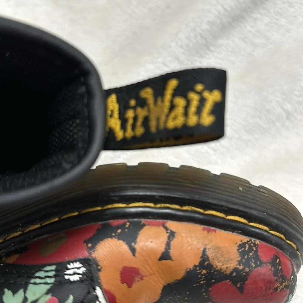 Dr.Martens YOUTH 1460 FLORAL MASH UP LEATHER LACE UP BOOTS US 3